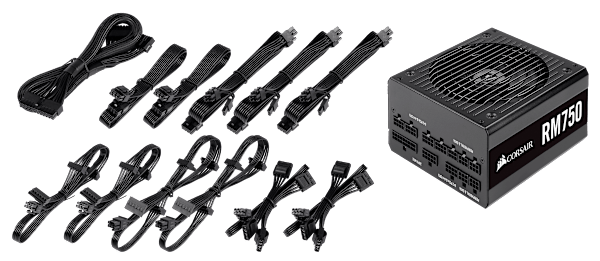 RM750, 750 Watt, GOLD, Fully Modular Power Supply, NA Version, Refurbish