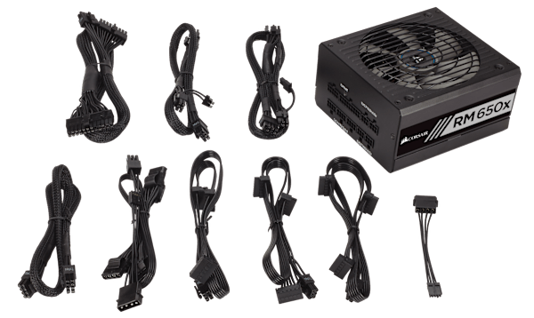 RMx Series™ RM650x — 650 Watt 80 PLUS® Gold Certified Fully Modular PSU (NA) (Refurbished)