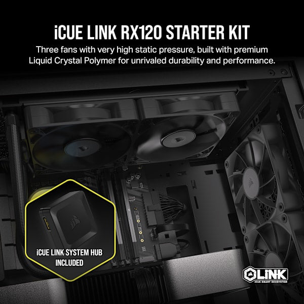iCUE LINK RX120 120mm PWM Fan Triple Starter Kit (Revival Series)