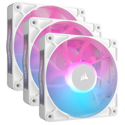 iCUE LINK RX120 RGB 120mm PWM Fan Triple Starter Kit - White (Revival Series)