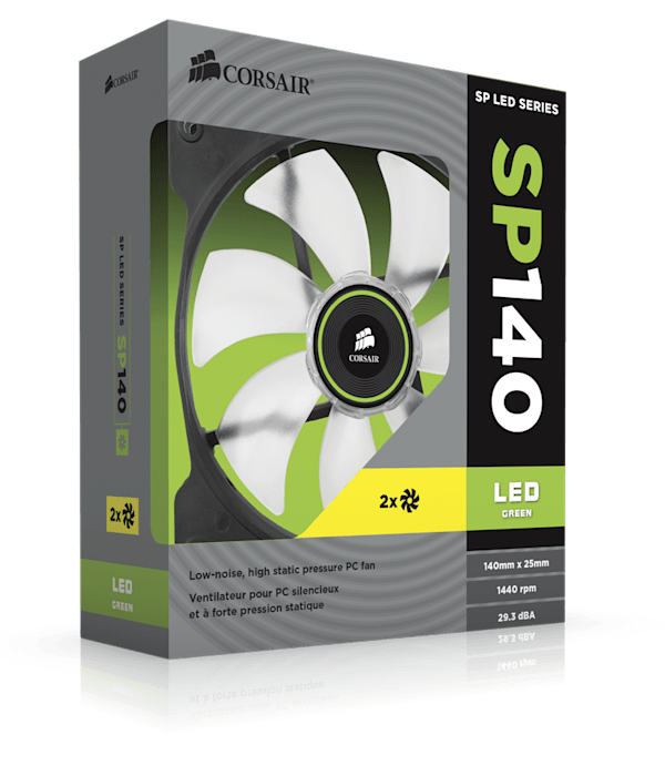 Air Series™ SP140 LED Green High Static Pressure 140mm Fan Twin Pack
