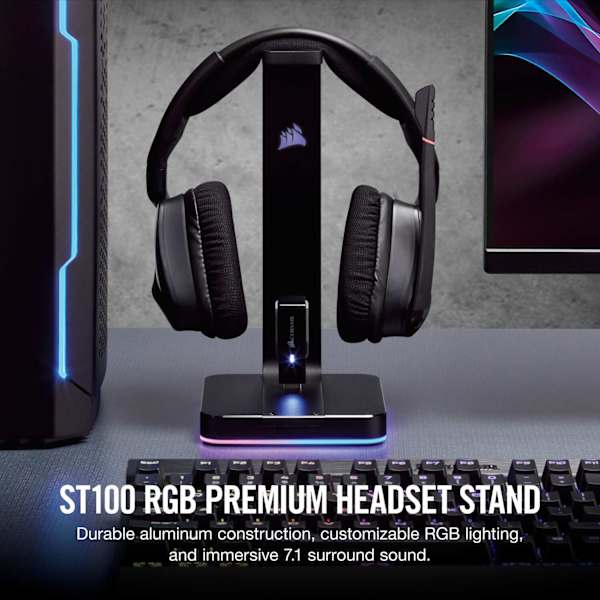 ST100 RGB Premium Headset Stand with 7.1 Surround Sound (Refurbished)