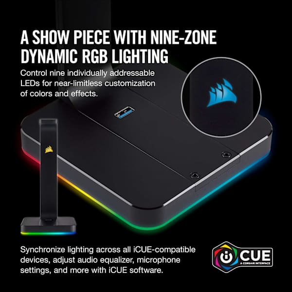ST100 RGB Premium Headset Stand with 7.1 Surround Sound (Refurbished)