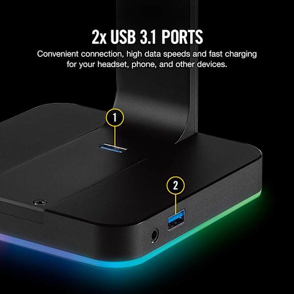 ST100 RGB Premium Headset Stand with 7.1 Surround Sound (Refurbished)