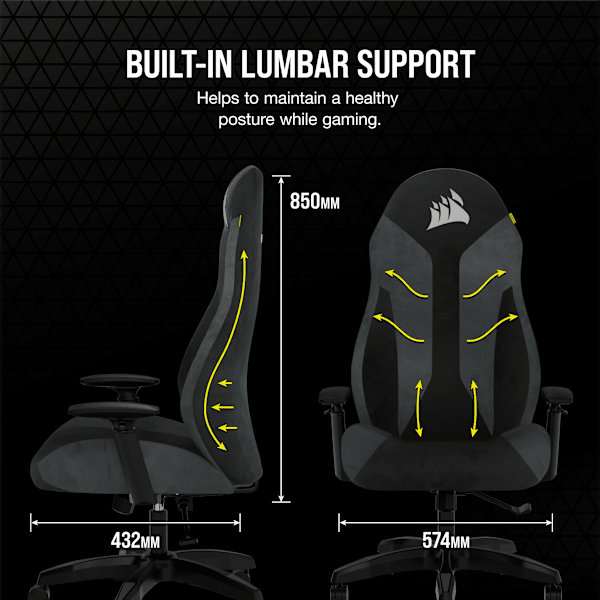 TC60 FABRIC Gaming Chair — Grey