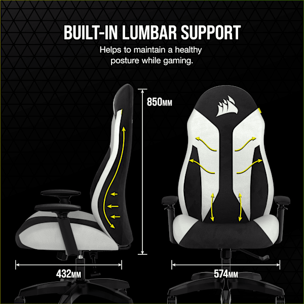 TC60 FABRIC Gaming Chair — White