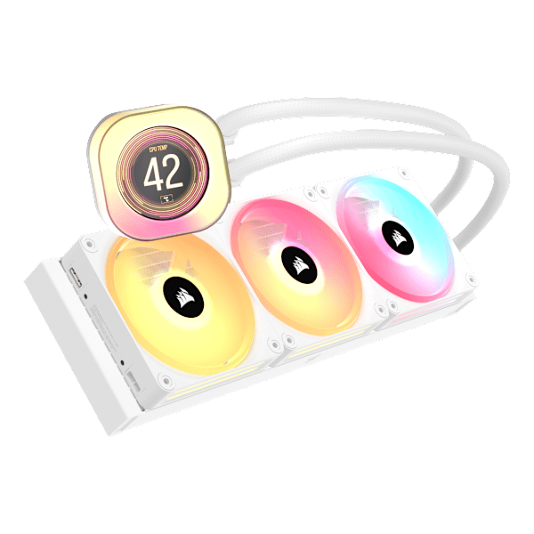 iCUE LINK TITAN 360 QX LCD Liquid CPU Cooler Combo - White