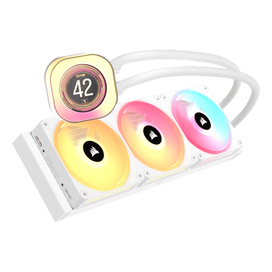 iCUE LINK TITAN 360 QX LCD Liquid CPU Cooler Combo - White