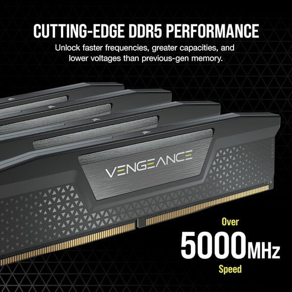 VENGEANCE® 64GB (2x32GB) DDR5 DRAM Up To 6000MT/s CL40 Memory Kit — Black