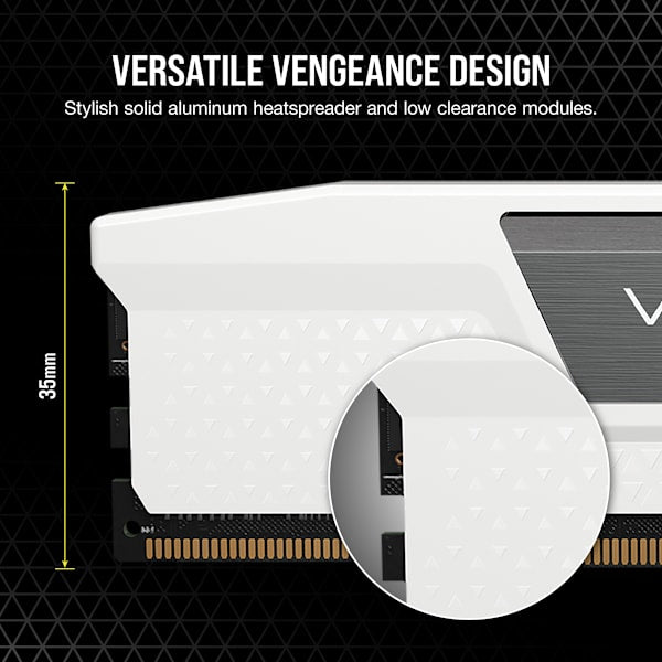 VENGEANCE® 32GB (2x16GB) DDR5 DRAM Up To 6400MT/s CL36 AMD EXPO & Intel XMP Memory Kit — White