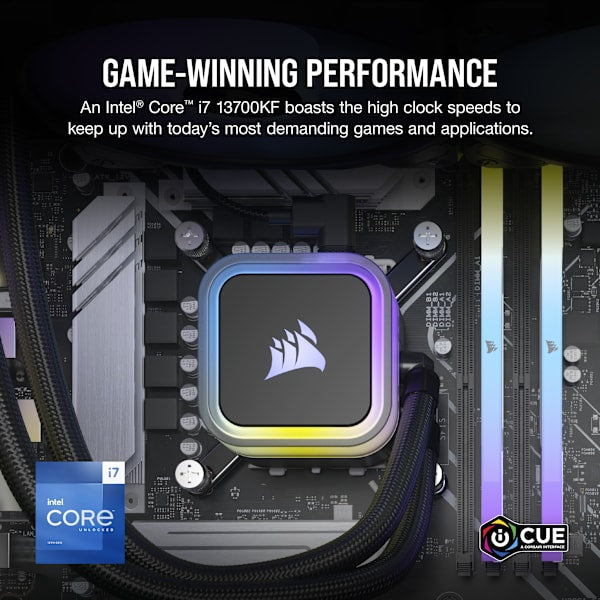 VENGEANCE i7400 Gaming PC, i7-13700KF, RTX 4080, 1TB M.2, 32GB DDR5-5600 (Certified Refurbished)