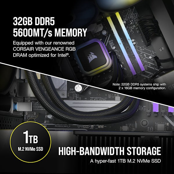 VENGEANCE i7400 Gaming PC, i7-13700KF, RTX 4080, 1TB M.2, 32GB DDR5-5600 (Certified Refurbished)
