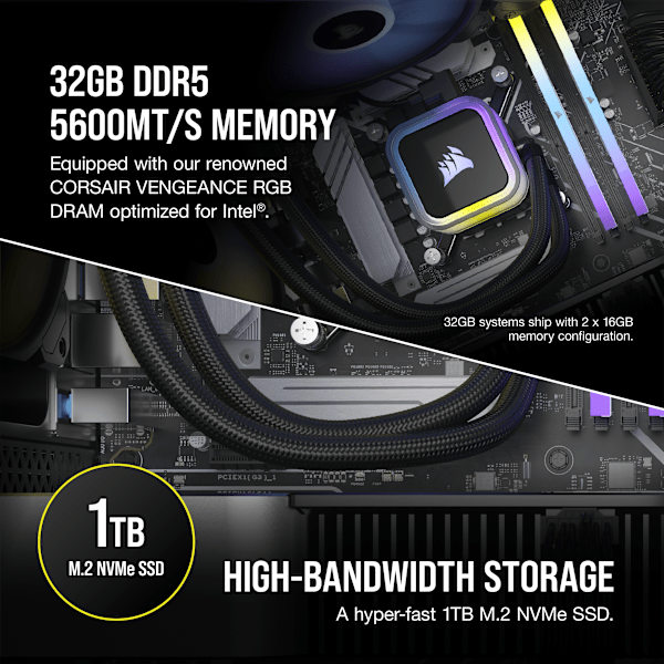 VENGEANCE i7400 Gaming PC, i5-13600KF, RTX 4060, 1TB M.2, 32GB DDR5-5600 (Certified Refurbished)