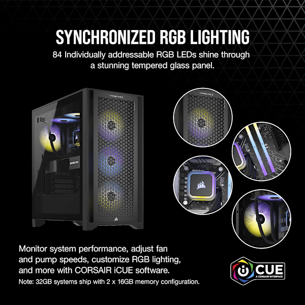 VENGEANCE i7400 Gaming PC, i7-13700KF, RTX 4080, 1TB M.2, 32GB DDR5-5600 (Certified Refurbished)