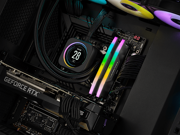 VENGEANCE® RGB 32GB (2 x 16GB) DDR5 DRAM Up To 6000MT/s CL38 Intel XMP Memory Kit - BLACK