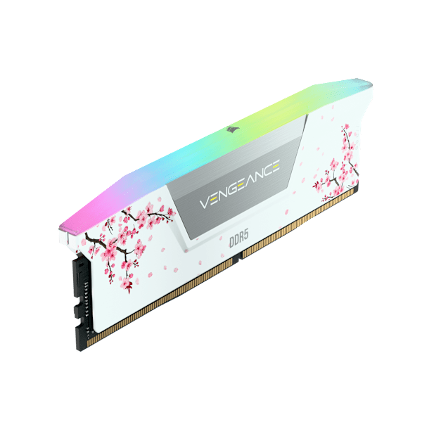 VENGEANCE® RGB 32GB (2 x 16GB) DDR5 DRAM Up To 6000MT/s CL38 AMD EXPO & Intel XMP Memory Kit Cherry Blossom White