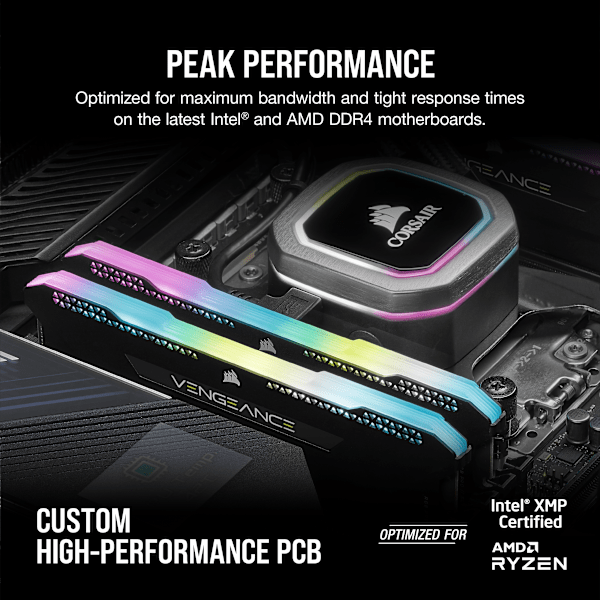 VENGEANCE RGB PRO SL 32GB (2x16GB) DDR4 DRAM Up To 3200MHz C16 Memory Kit – Black