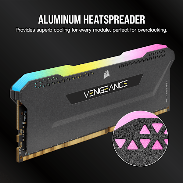 VENGEANCE RGB PRO SL 32GB (2x16GB) DDR4 DRAM Up To 3200MHz C16 Memory Kit – Black