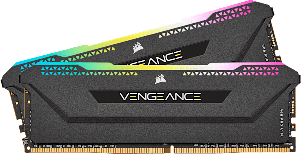 VENGEANCE RGB PRO SL 32GB (2x16GB) DDR4 DRAM Up To 3200MHz C16 Memory Kit – Black