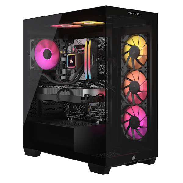 VENGEANCE a7500 Gaming PC: AMD Ryzen 5 9600X, GeForce RTX 4070, 32GB DDR5, 1TB M.2 SSD, Win11 Home (Certified Refurbished)