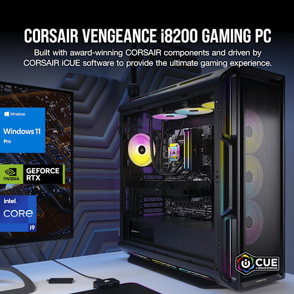 VENGEANCE i8200 Gaming PC: Intel Core i9-14900K, NVIDIA RTX 4090, 64GB DDR5 6400MT/s Memory, 4TB (2x 2TB) M.2 NVMe SSD (Certified Refurbished)