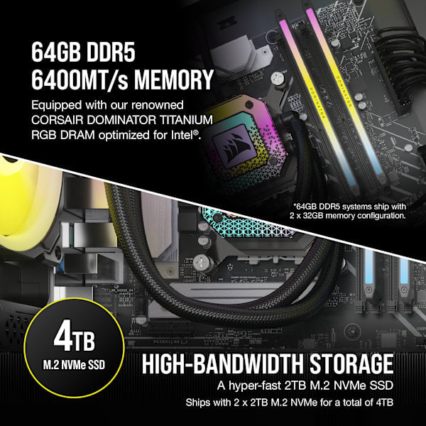 VENGEANCE i8200 Gaming PC: Intel Core i9-14900K, NVIDIA RTX 4090, 64GB DDR5 6400MT/s Memory, 4TB (2x 2TB) M.2 NVMe SSD (Certified Refurbished)