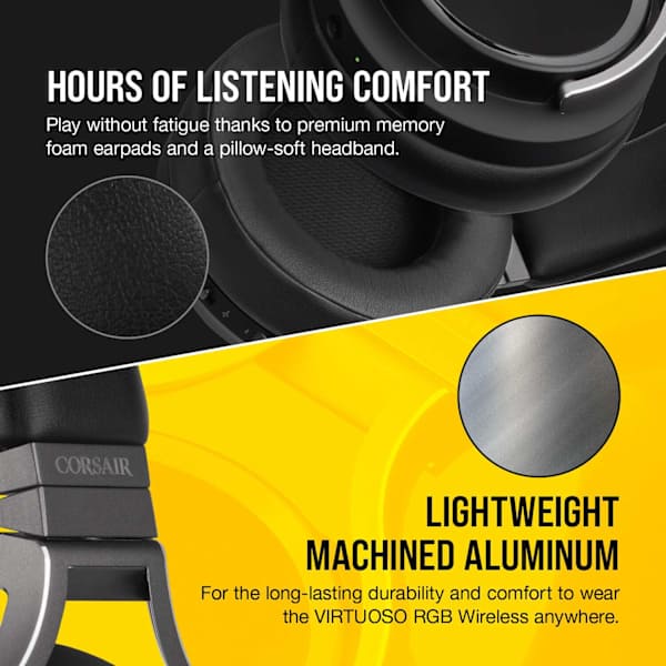 Corsair VIRTUOSO RGB Wireless Headset, Carbon, Refurbish