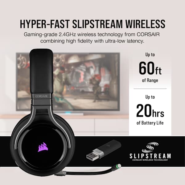 VIRTUOSO RGB WIRELESS High-Fidelity Gaming Headset — Carbon (Revival Series)