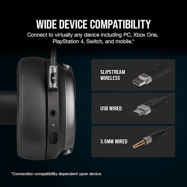 Corsair VIRTUOSO RGB Wireless SE Headset, Gunmetal, Refurbished