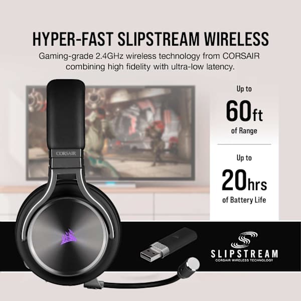 Corsair VIRTUOSO RGB Wireless SE Headset, Gunmetal, Refurbished