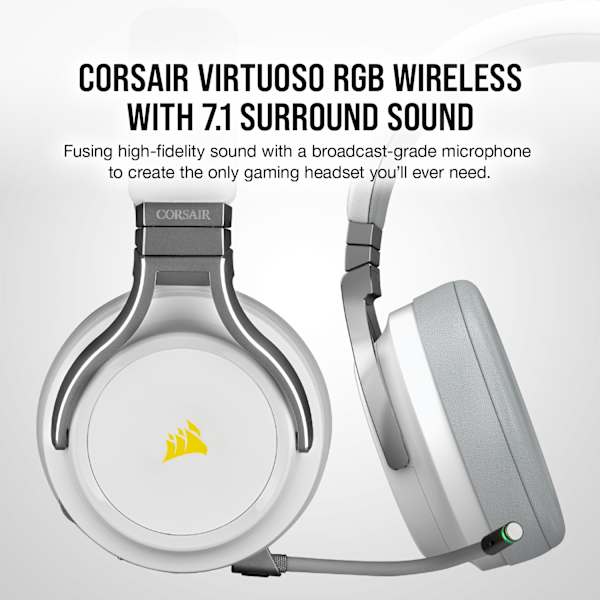 VIRTUOSO RGB WIRELESS High-Fidelity Gaming Headset — White (Revival Series)