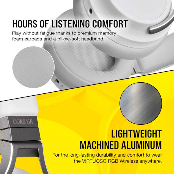 VIRTUOSO RGB WIRELESS High-Fidelity Gaming Headset — White (Revival Series)
