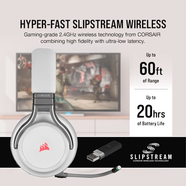 VIRTUOSO RGB WIRELESS High-Fidelity Gaming Headset — White (Revival Series)
