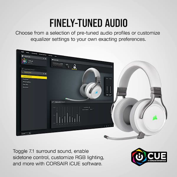 Corsair VIRTUOSO RGB Wireless Headset, White, Refurbish