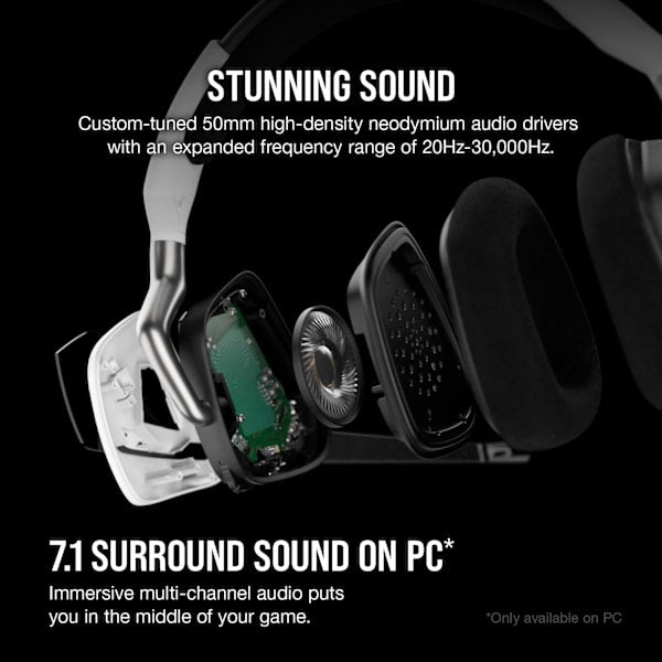 VOID RGB ELITE Wireless Premium Gaming Headset with 7.1 Surround Sound — White (Revival Series)