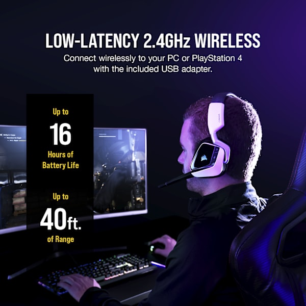 VOID RGB ELITE Wireless Premium Gaming Headset with 7.1 Surround Sound — White (Revival Series)
