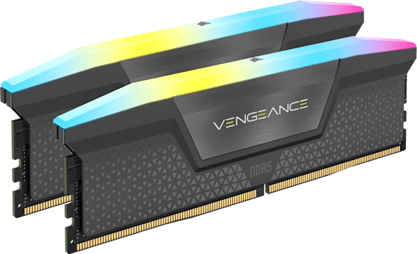 VENGEANCE® RGB 32GB (2 x 16GB) DDR5 DRAM Up To 6000MT/s CL38 AMD EXPO & Intel XMP Memory Kit - GRAY