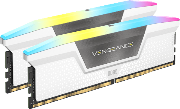 VENGEANCE® RGB 32GB (2 x 16GB) DDR5 DRAM Up To 6000MT/s CL38 Intel XMP Memory Kit - WHITE