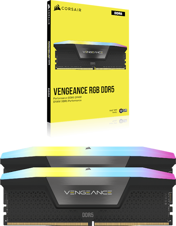 VENGEANCE® RGB 32GB (2x16GB) DDR5 DRAM Up To 6000MT/s CL36 Memory Kit — Black