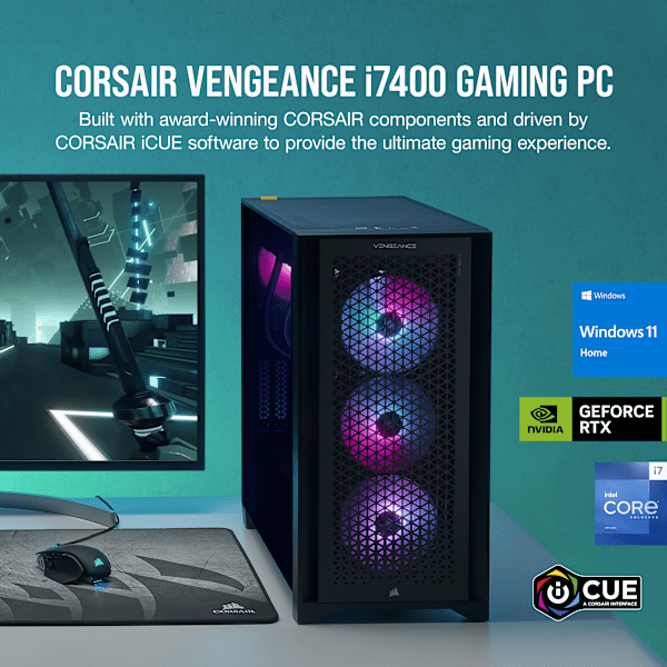 VENGEANCE i7400 Gaming PC: Intel Core i7-13700K, NVIDIA RTX 4080, 32GB DDR5 5600 MTs Memory, 2TB NVMe SSD (Certified Refurbished)