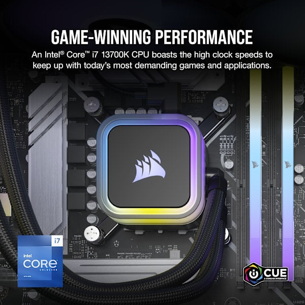 VENGEANCE i7400 Gaming PC: Intel Core i7-13700K, NVIDIA RTX 4070, 32GB DDR5 5600 MTs Memory, 1TB NVMe SSD (Certified Refurbished)