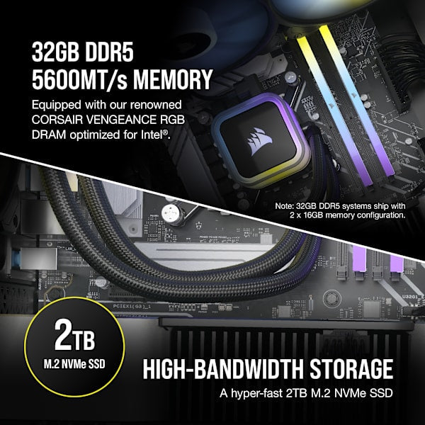 VENGEANCE i7400 Gaming PC: Intel Core i7-13700K, NVIDIA RTX 4080, 32GB DDR5 5600 MTs Memory, 2TB NVMe SSD (Certified Refurbished)