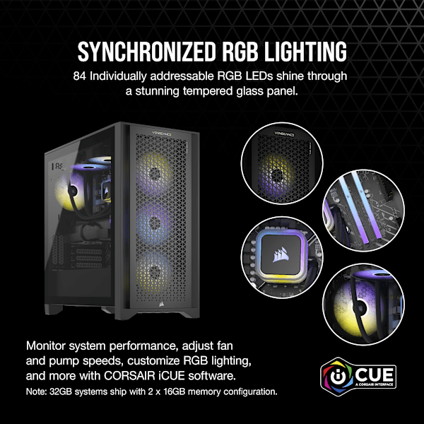VENGEANCE i7400 Gaming PC: Intel Core i7-13700K, NVIDIA RTX 4080, 32GB DDR5 5600 MTs Memory, 2TB NVMe SSD (Certified Refurbished)