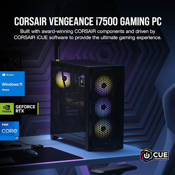 VENGEANCE i7500 Gaming PC: Intel Core i7-14700K, NVIDIA RTX 4070Ti Super, 32GB DDR5 6000MT/s Memory, 1TB NVMe SSD (Certified Refurbished)