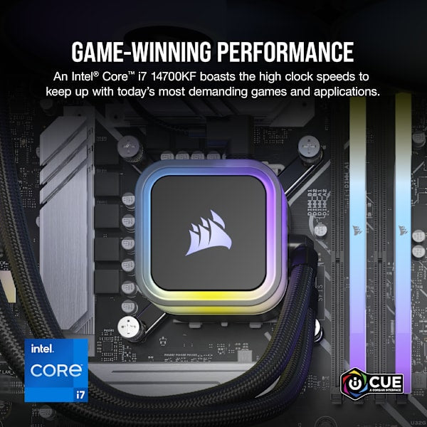 VENGEANCE i7500 Gaming PC: Intel Core i7-14700KF, NVIDIA RTX 4070 Ti, 32GB DDR5 6000MT/s Memory, 1TB NVMe SSD (Certified Refurbished)