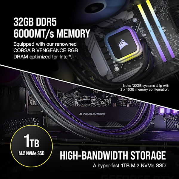 VENGEANCE i7500 Gaming PC: Intel Core i7-14700KF, NVIDIA RTX 4080, 32GB DDR5 6000MT/s Memory, 2TB NVMe SSD (Certified Refurbished)