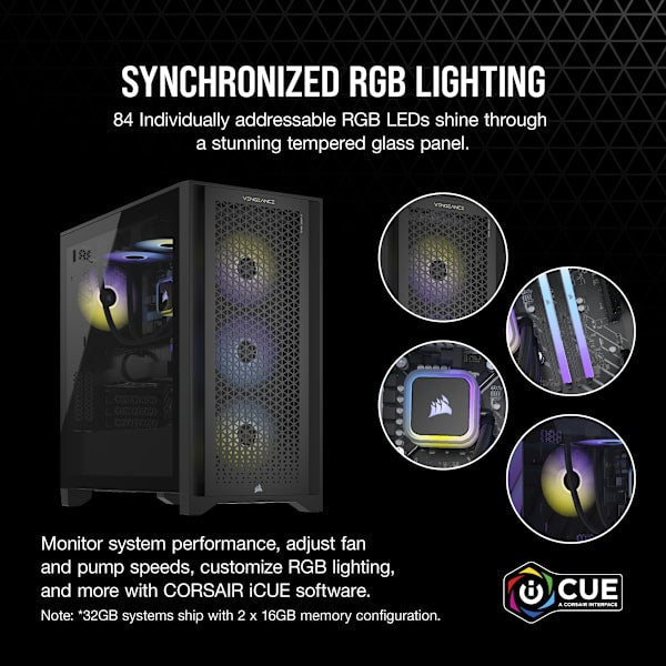 VENGEANCE i7500 Gaming PC: Intel Core i7-14700KF, NVIDIA RTX 4080, 32GB DDR5 6000MT/s Memory, 2TB NVMe SSD (Certified Refurbished)
