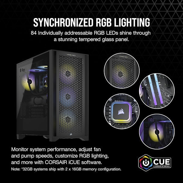 VENGEANCE i7500 Gaming PC: Intel Core i7-14700K, NVIDIA RTX 4080 Super, 32GB DDR5 6000MT/s Memory, 2TB NVMe SSD (Certified Refurbished)