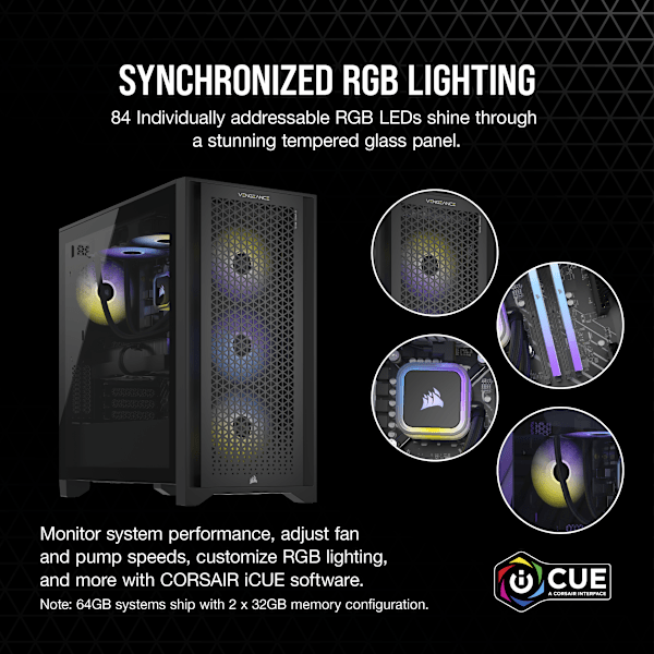 VENGEANCE i7500 Gaming PC: Intel Core i9-14900KF, NVIDIA RTX 4090, 64GB DDR5 6000MT/s Memory, 2TB NVMe SSD (Certified Refurbished)