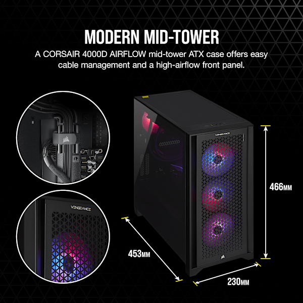 VENGEANCE i7500 Gaming PC: Intel Core i9-14900KF, NVIDIA RTX 4090, 64GB DDR5 6000MT/s Memory, 2TB NVMe SSD (Certified Refurbished)
